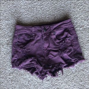 American Eagle Purple High Waisted Jean shorts Sz2